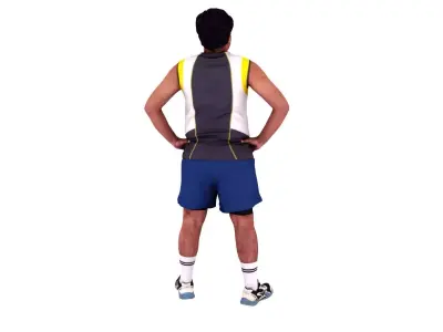Scanned Sports Player in Standing position 3D model