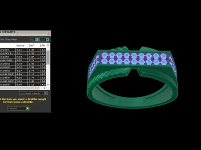 Mens gemstone diamond men Ring with details images 26 3D print model