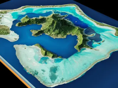 Bora Bora 3d model terrain 3D model