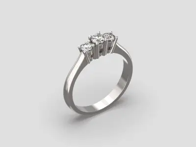 Ring 213 three stone ring 3D print model