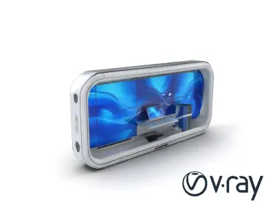 Futuristic Wall Module with Panoramic Displays model pack Low-poly 3D model