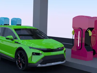 Charger with Elroq and Robovan 3D model