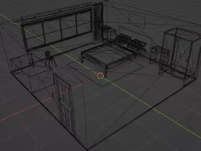 Home bedroom Free low-poly 3D model