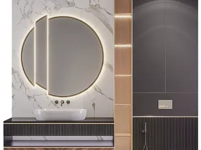 Modern Luxury Bathroom Set Low-poly 3D model