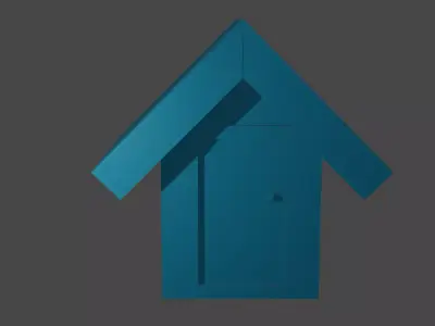 Blue House Free low-poly 3D model