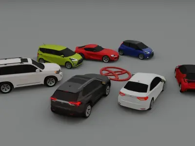 Toyota pack low poly 3D models Low-poly 3D model