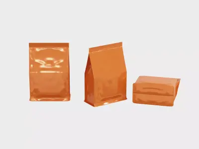 Package - Supplement bag or general food with template Low-poly 3D model
