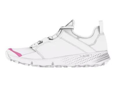 3D Shoe High and Low-poly white 3D model Low-poly 3D model