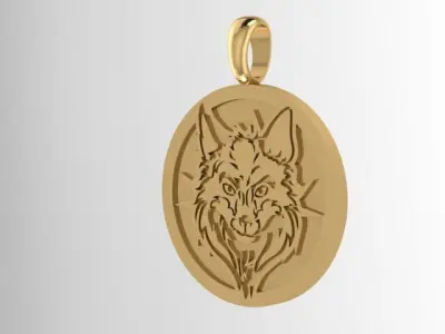 Wolf pendant 3D print model