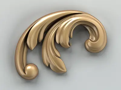 Carved decor corner 005 3D model