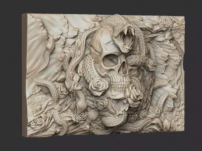 Snake medal3 or serpent mamba anaconda venum python poison demon 3D print model