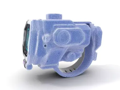 Futuristic Holographic Wristwatch Model Pack Low-poly 3D model