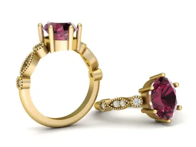 LUXURY ENGAGEMENT DIMOND RING 3D PRINTABLE MODEL 3D print model