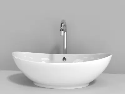 White Oval Basin 3D model