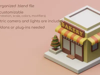 Isometric Winter City Life Pack - Christmas edition 3D model