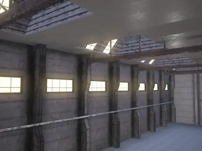 Industrial Warehouse interior Showroom Low-poly 3D model