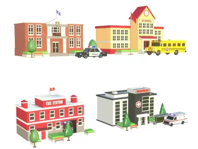 building cartoon 3D model