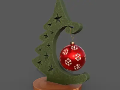Christmas Tree Decor with 4 texture variations 3D model