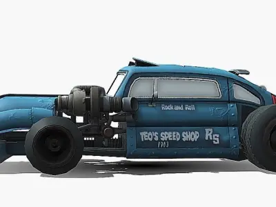 Car 49 Mercury Low-poly 3D model