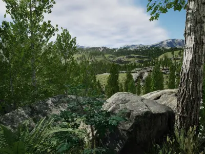 Scanned Poplar-Aspen Forest with Seasons for Unreal Engine 4 - 5 Low-poly 3D model