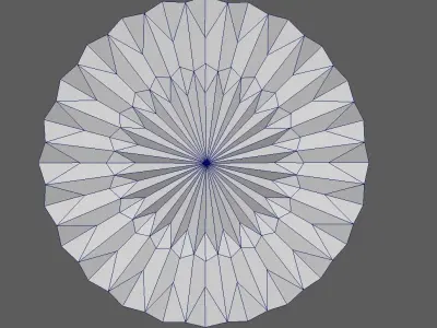 Geometric Globe Amaranth Flower - Abstract Low Poly 3D print model