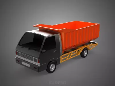 SMALL TIPPER DUMP TRUCK PICK UP HYDRAULIC CONTAINER CAR VEHICLE 3D model