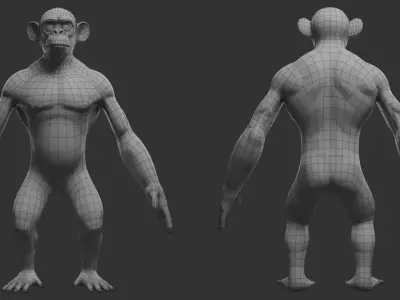 Chimpanzee  Stylize II Cartoon Low-poly 3D model