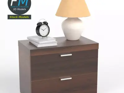 Bedside table set 1 3D model