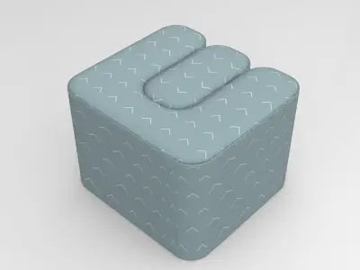 Tris Pouf Low-poly 3D model