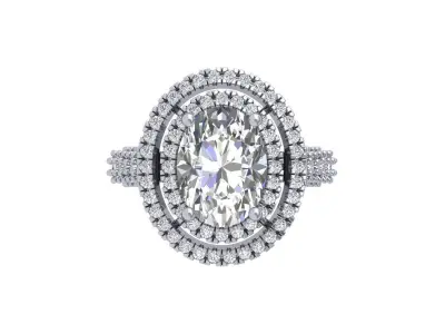 Solitaire Engagement Art Deco Ring 3D print model