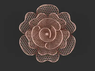 gold fusion flower ring 3D print model 3D print model