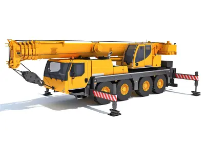 Mobile Crane Construction Vehicle 3D model