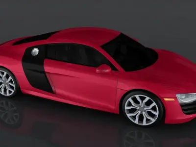 Audi R8 2008 Low-poly 3D model