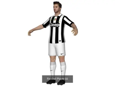 Collection Football Player 3D Model Pack