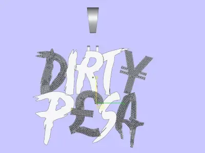 Iced Out Hip Hop dirty pesa Luxury Silver Pendant Flexing Money 3D print model