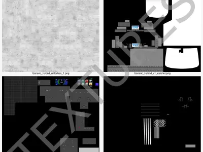 Generic Hybrid Car Rigged 3D model