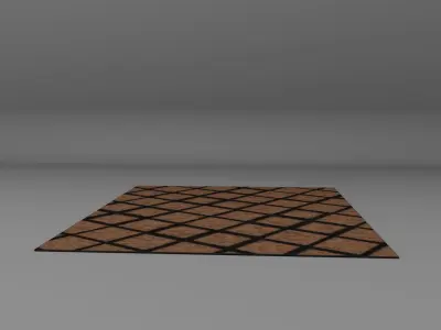 Brown and Black fishnet Rug Free 3D model