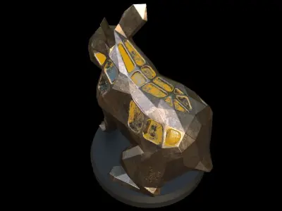 Steampunk Rabbit Pose Low-poly 3D model