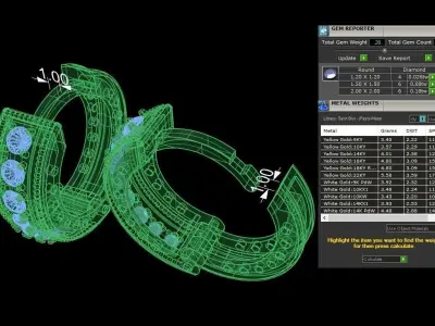 Earings with gems 3D print model 3D print model