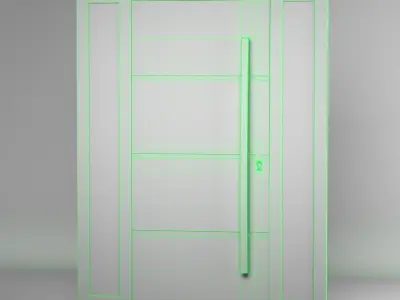 Villa Luxury Entrance Main Cast Aluminium Front Door  Free 3D model