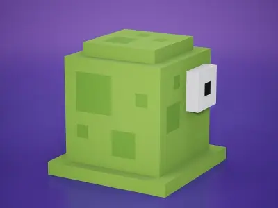 Voxel - Green Goo Low-poly 3D model