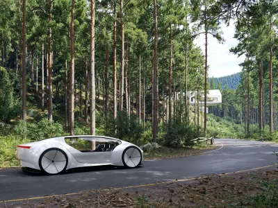 Self-driving car  with interior 3D model