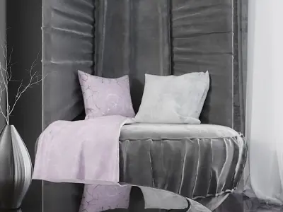 purple bedroom 3D model