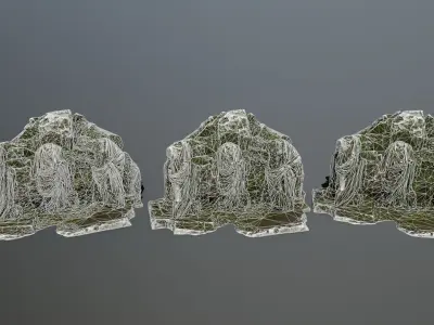 statue mountain  Low-poly 3D model