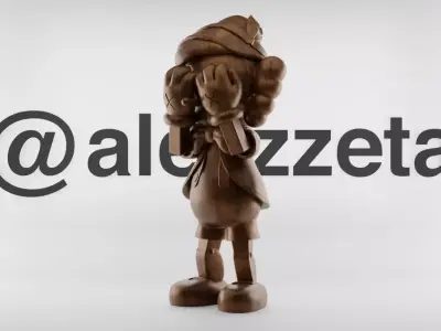 Kaws Pinocchio Wooden Textured Low-poly 3D model