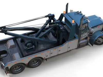 Peterbilt vintage wrecker Low-poly 3D model