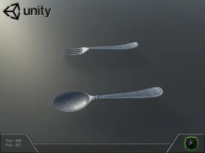 Spoon-Fork fork and spoon in unreal engine Free low-poly 3D model