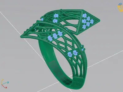 Two Head Women Ring 3DM Womens Ring 3d models 3D print model 3D print model 12