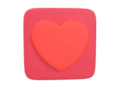 Twitter Heart Decoration v1 002 Low-poly 3D model