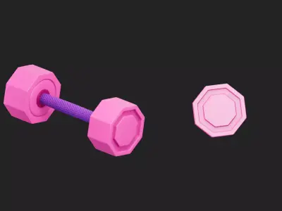 dumbbell Low-poly 3D model get